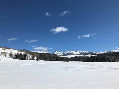 Schnee, Colorado, Winter, felsigen, natürliche, landschaftlich reizvolle, blauer Himmel