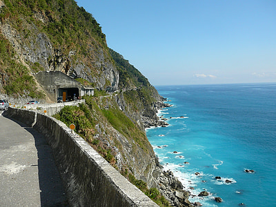 Taiwan, havet, Cliff, blå, kusten, naturen