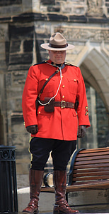 mountie, officer, royal canadian mounted police, guard, uniform, man, law enforcement