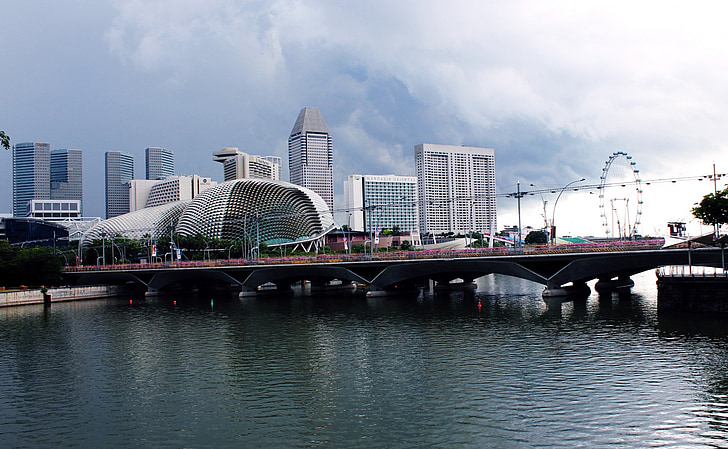 Singapore, metaller, stål, staden, Placera, byggnader, strukturer