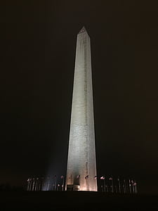 spomenik, Washington, noć, Države, Sjedinjene Američke Države, DC, reper