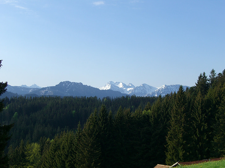 schrofen Sorg, panorama alpino, Allgäu, vista lejana, sendero de panorama, Oy mittelberg