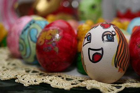 huevos, Semana Santa, color, coloridos huevos de Pascua, montón de huevos, huevos de Pascua