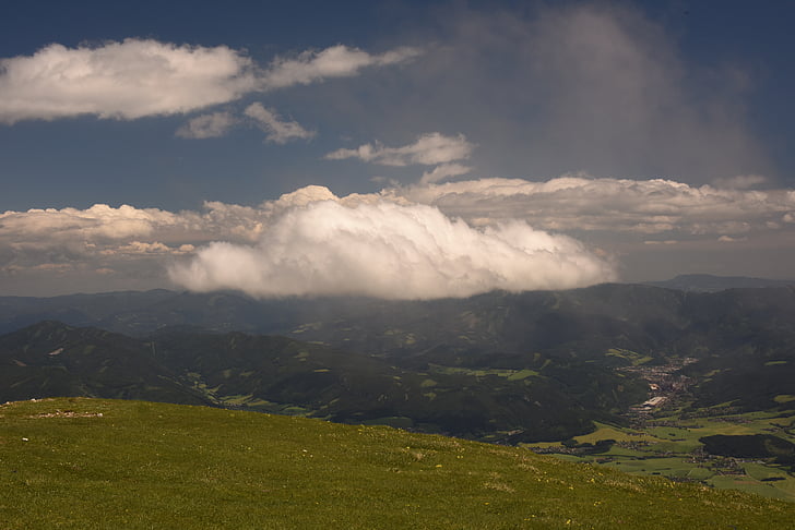горы, Панорама, Альпийский, пейзаж, Пешие прогулки, Австрия, небо