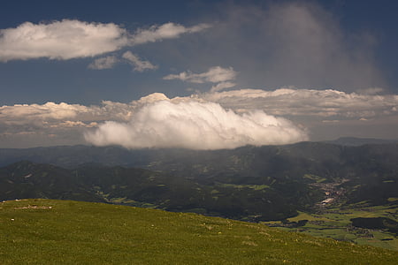planine, Panorama, alpski, krajolik, planinarenje, Austrija, nebo