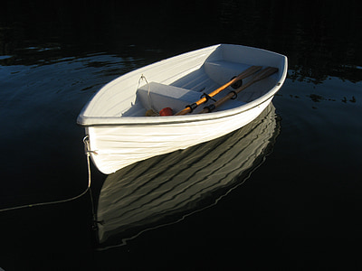 小船, 划艇, 自然, 水, 反思, 海, 容器