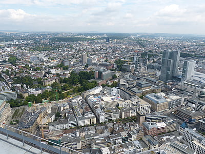 Frankfurt, Hesse, skyskrapa, arkitektur, huvudsakliga, byggnad, staden