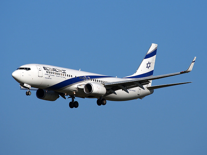 Боинг 737, израелски авиолинии, Излитам, полет, самолет, Транспорт, пътуване