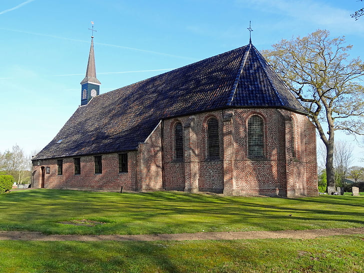 Kerk van paasloo, hervormde, templom, Hollandia, építészet, épület, vallási