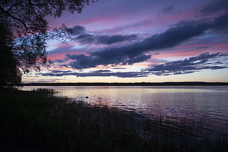 새벽, 호수, 자연, 강, 스카이, 일출, 일몰