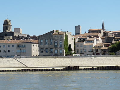 Arles, Francie, Rhône, staré město, historicky, věž, banka