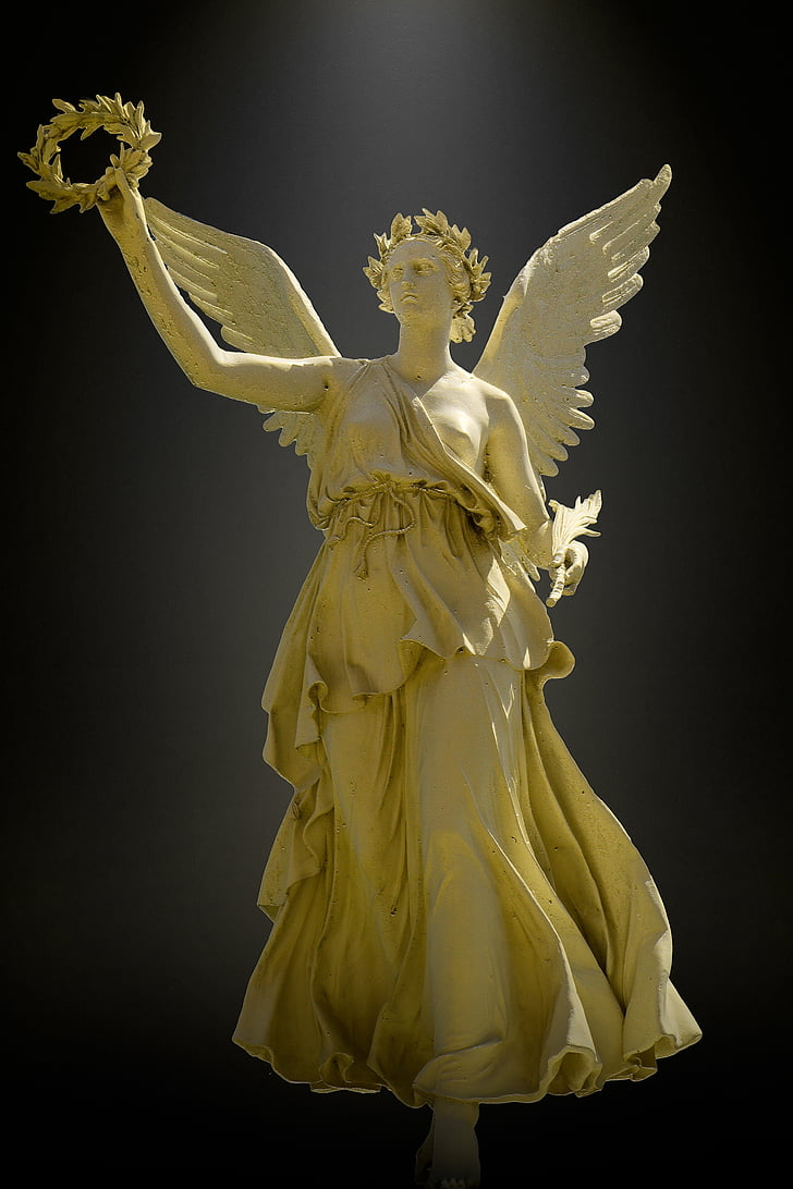 angel, stature, monument, sculpture, figure, stone, schwerin