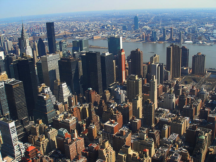 ville, bâtiment, New york, bâtiments, Panorama