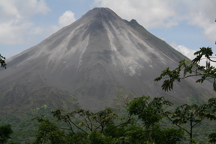 vulkán, Costa Rica, táj, hegyi, aktív, dzsungel, kitörő