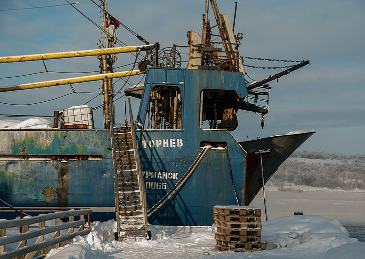 Noorwegen, Kirkenes, boot, poort, ponton, visserij