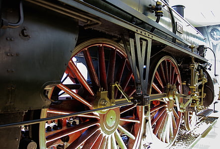 Lokomotive, Eisenbahn, Räder, Dampflokomotive, nostalgische, Zug, alt