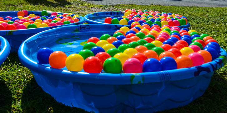 pool, balls, childhood, happiness, play
