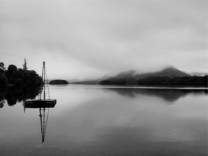 halliskaala, foto, mägi, vahemik, kõrval, Lake, vee
