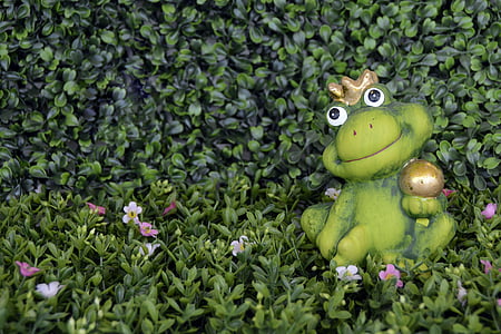 frog, crown, frog prince, florencia, green, gold ball, kiss