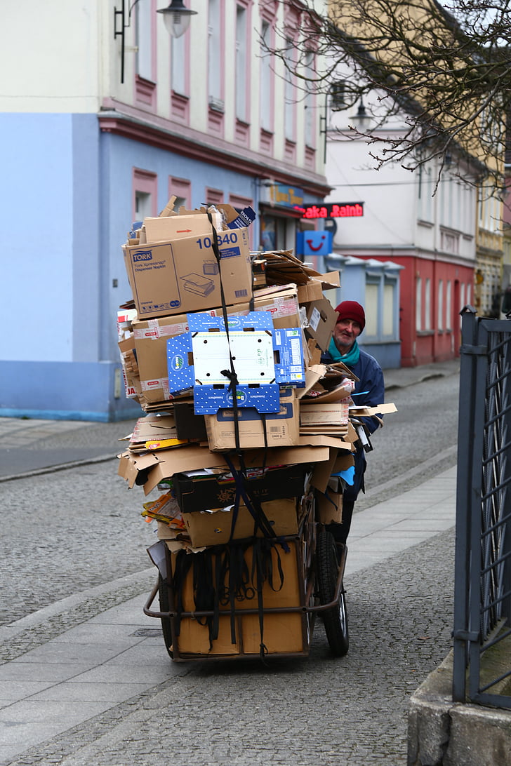 hemlösa, skrot, Nowa sól, Street, staden, barnvagn, Polen