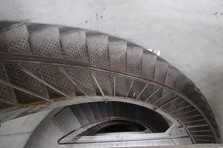 lépcsők, fém, körülbelül, biztonsági, fokozatosan, csigalépcső, építészet