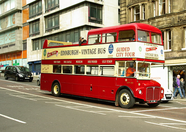 Bus, Touristen, Schottland, Edinburgh