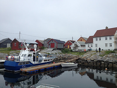 uchwyt, Norwegia, Wyspa, łodzie, morze, przybrzeżnych