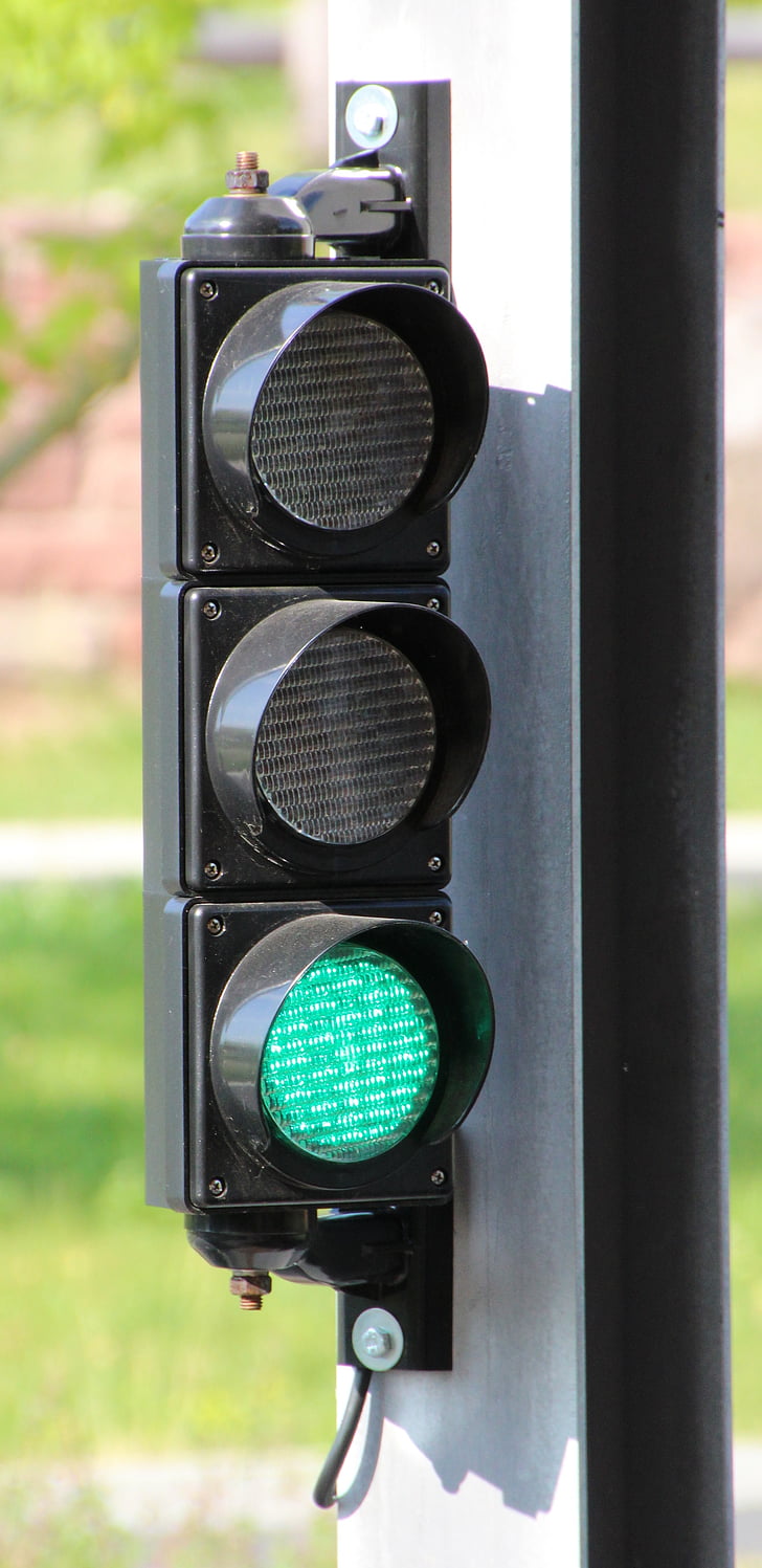 trafikljus, grön, ljussignal, trafiksignal, grönt ljus