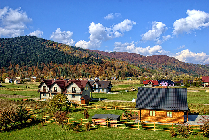Polonia, Pieniny, otoño, el sol, colores, follaje, vacaciones