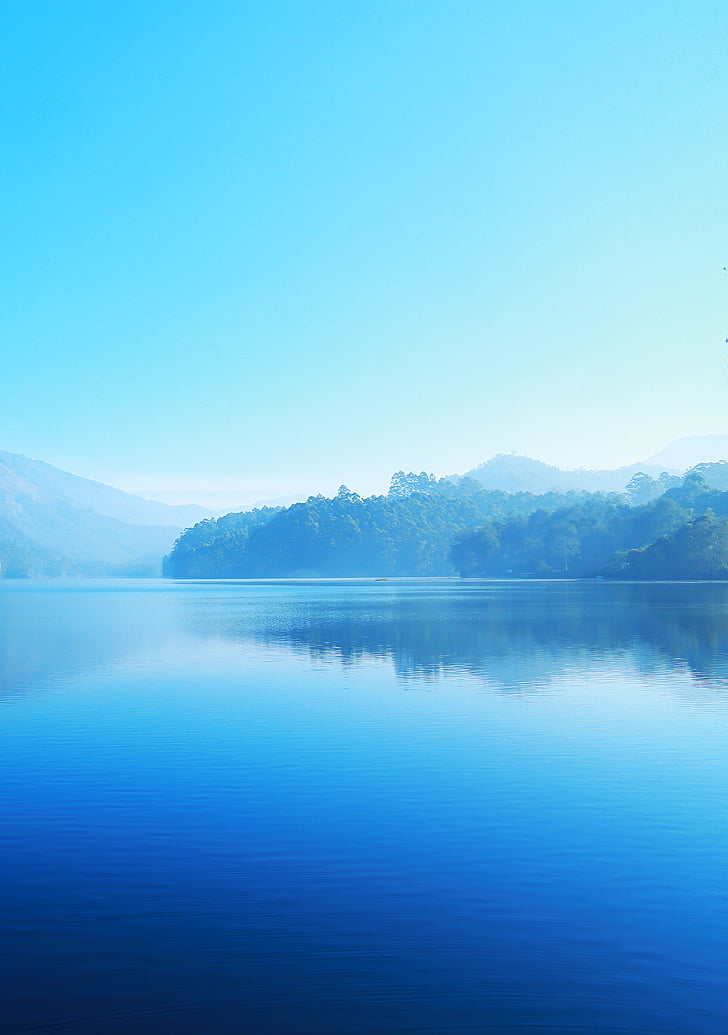 azul, Lago, natureza, água, montanha, paisagem, scenics