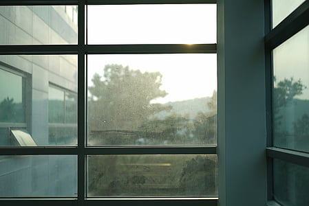ventana, polvo, marco de la, edificio, vidrio, vidrio - material, en el interior