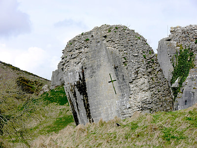 ruinerna, Corfe, Corfe castle, slott, sten, tornet, slottstornet