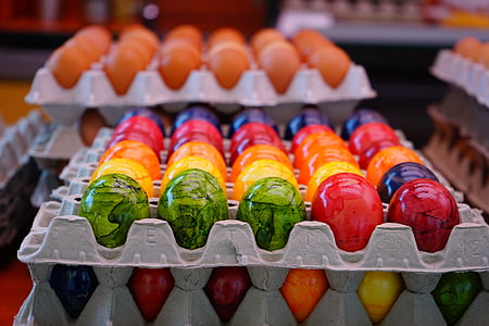 telur, Telur Paskah, warna-warni, berwarna, ceria, ramah, Cantik