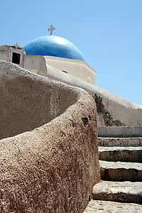 Santorini, kiriku kuppel, sinine