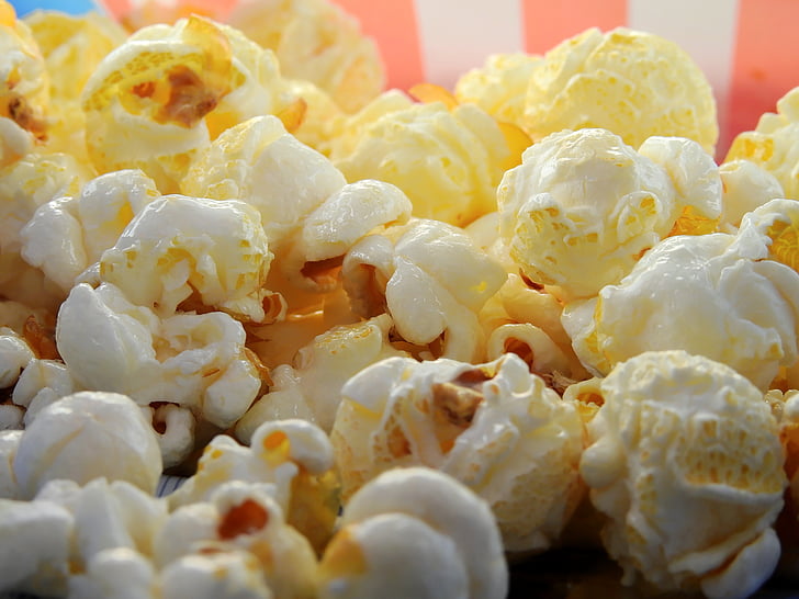 popcorn, maissi, elokuva, välipala, Makea, Ruoka, napostella