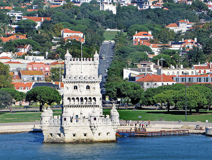 Lisszabon, Belem, torony, Tage, Fort, Portugália, építészet