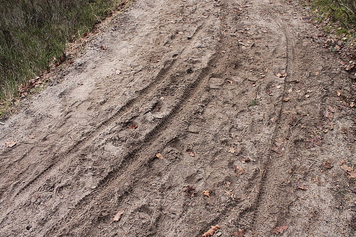 traces, sand, bike tracks, footprints, reprint