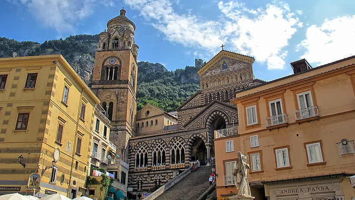 Amalfi, Itālija, baznīca, katedrālē, ciems, bazilika, arhitektūra