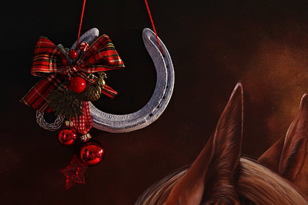 Nadal, cavall, ferradura, sort, adveniment, nostàlgics, cavallets de mar