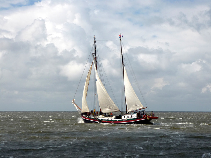 πλοίο, πανί, στη θάλασσα, στη λίμνη IJsselmeer, ιστιοπλοϊκό σκάφος, Άνεμος, ναυτικό σκάφος