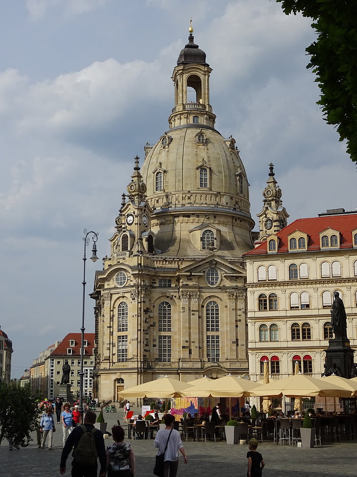 Dresden, Frauenkirche, Terrassenufer, Altstadt, Almanya, Geçmiş, eski bina