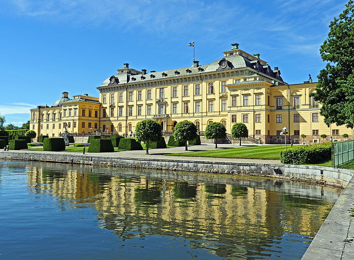 drottningholm palace, stockholm, mälaren, royal palace, head of state, sweden, monarchy