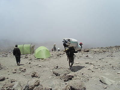 dopravce, Kilimanjaro, Hora, mlha, cestování, mlha, mrak