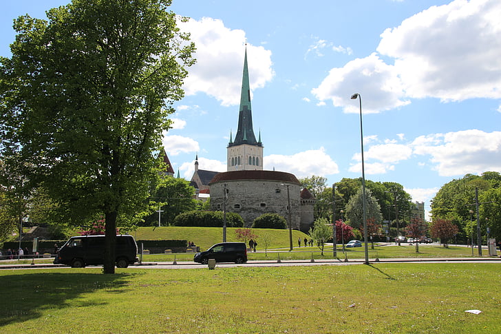 изглед към града, Талин, исторически, Reval, град стена