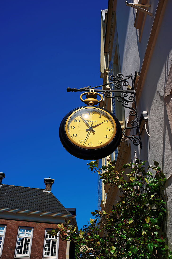 ville, façade, horloge, architecture, vieille ville, front intérieur, Allemagne