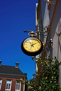 cidade, fachada, relógio, arquitetura, cidade velha, frente de casa, Alemanha