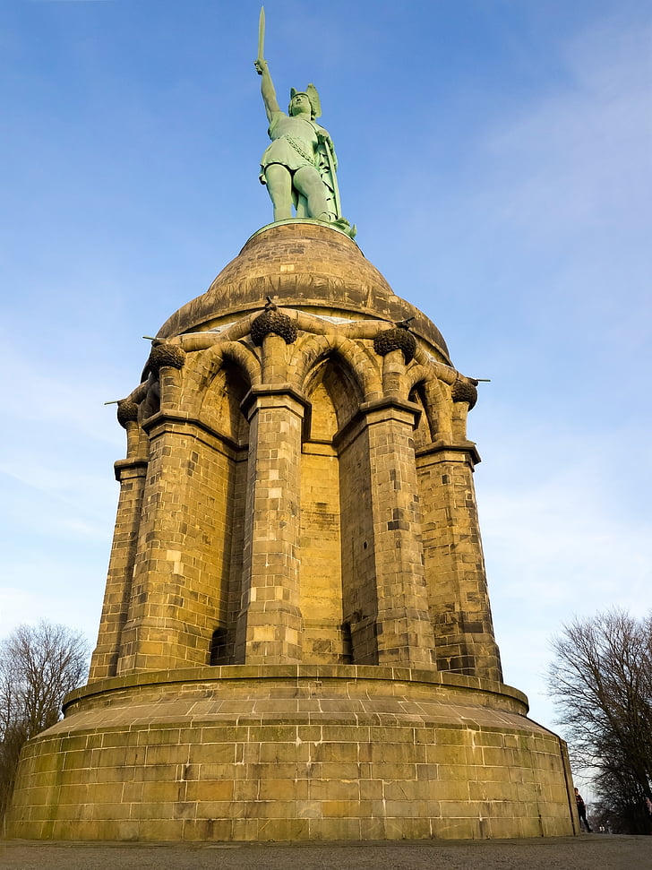 Hermann památník, Památník, germane, teuteburg, obloha, meč, cestovní ruch