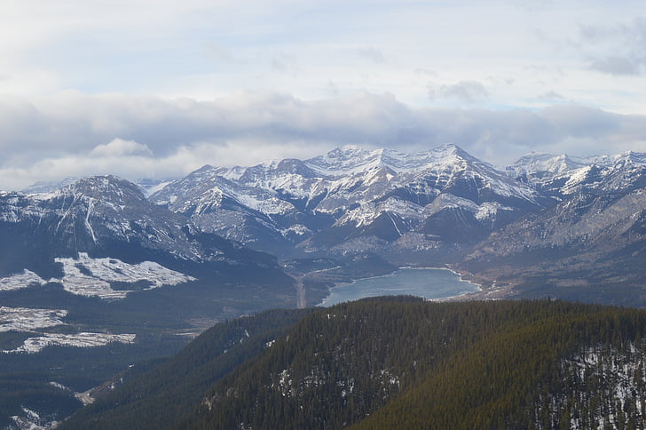 hory, malebný, Kanada, sněhová Hora, horské jezero, venkovní, modrá