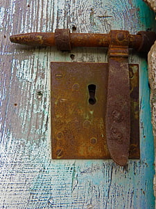 bolt, door, old, vintage, wood, iron, texture