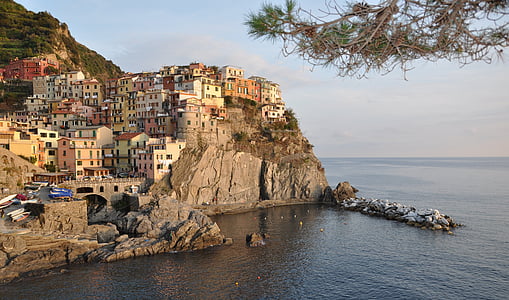 Cinque terre, Olaszország, Liguria, Manarola, mediterrán, tengerpart, tenger
